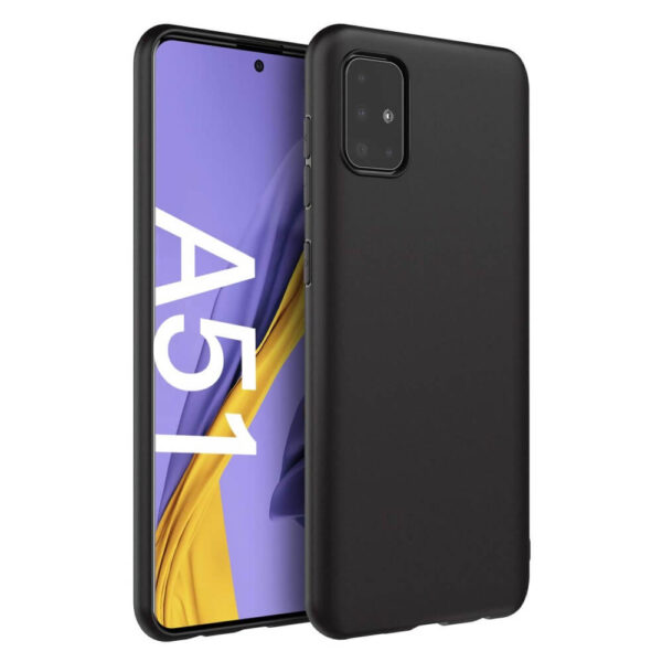 Θήκη σιλικόνης Back Cover Silicon Matt Samsung Galaxy A51 (A515F) μαύρο