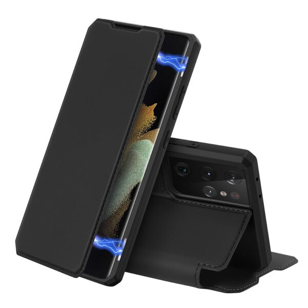 Θήκη Dux Ducis Skin X with a flip Samsung Galaxy S21 Ultra μαύρο