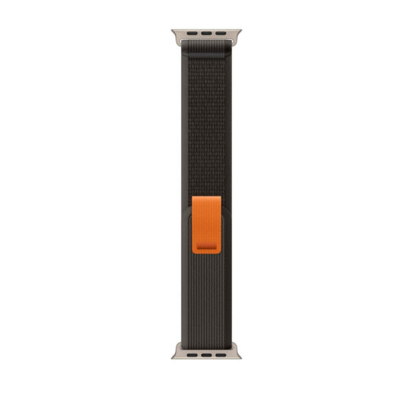 Λουράκι Nylon Apple Watch 1/2/3/4/5/6/7/8/9/10/SE/Ultra 1/2 (42/44/45/46/49MM) black/grey/orange - Image 2