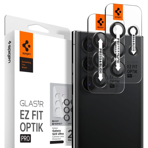 Spigen EZ Fit OPTIK.TR Camera Lens Protector for Samsung Galaxy S23 Ultra. 2-pack