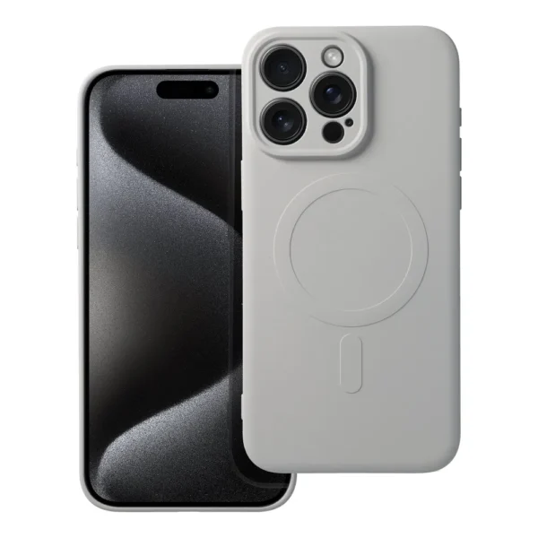 Θήκη Silicone Mag Cover case compatible with MagSafe for Apple iphone 15 Pro Max titanium