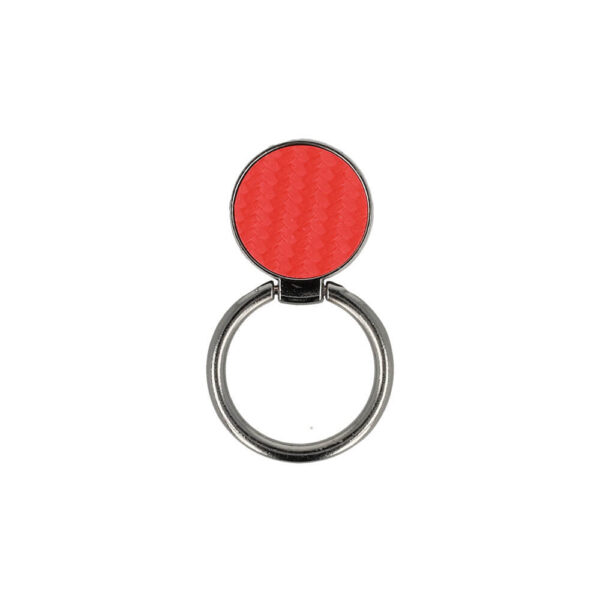 Universal Μεταλλικό Ring Holder CARBON με Δυνατότητα Kickstand κόκκινο - Image 2