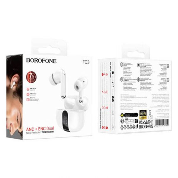 Ασύρματα ακουστικά Borofone FQ3 Wireless Earphones Bluetooth V5.4 λευκό - Image 2