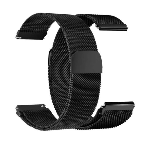 Λουράκι μεταλλικό Milanese Stainless Steel Metal Watch Band 20mm μαύρο