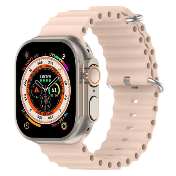Λουράκι σιλικόνης Ocean Style silicone strap Apple Watch 1/2/3/4/5/6/7/8/9/10/SE/Ultra 1/2 (42/44/45/46/49MM) pink sand