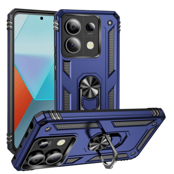 Θήκη Hybrid Shockproof Armor Case 360 Metal Rotating Ring-Car Holder Xiaomi Redmi Note 13 Pro 5G / Poco X6 μπλε