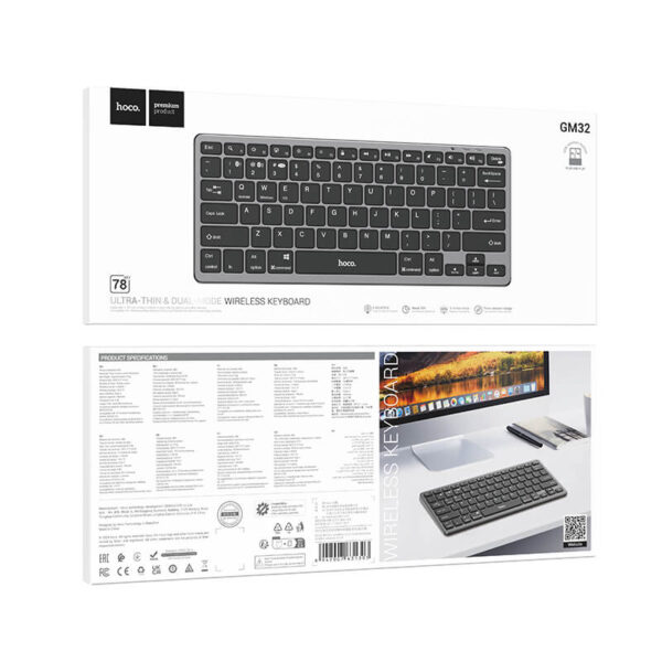 Ασύρματο Bluetooth Πληκτρολόγιο Hoco GM32 Wireless Dual-mode Keyboard Αγγλικό US μαύρο - Image 4