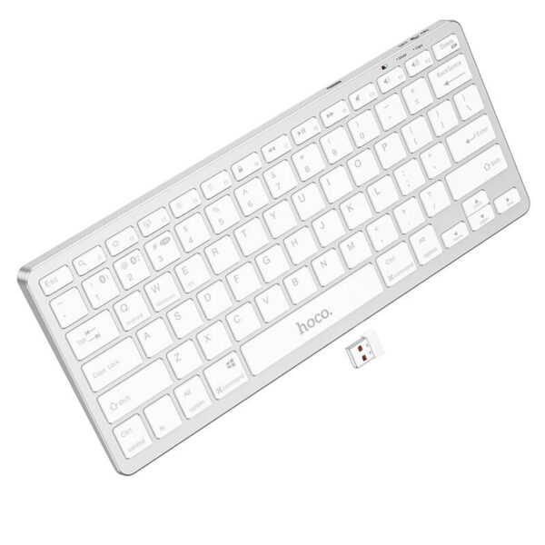 Ασύρματο Bluetooth Πληκτρολόγιο Hoco GM32 Wireless Dual-mode Keyboard Αγγλικό US λευκό