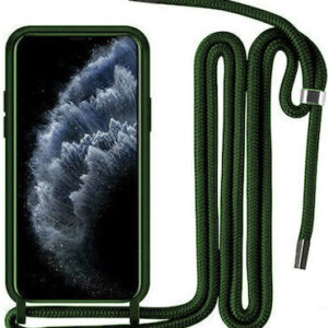 Θήκη Σιλικόνης με Κορδόνι Crossbody Back Cover Case Xiaomi Redmi Note 13 Pro 5G πράσινο σκούρο