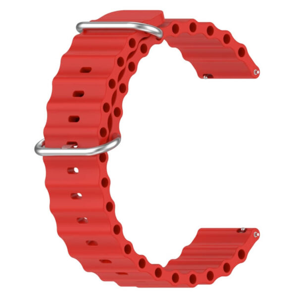Λουράκι σιλικόνης Ocean Style silicone strap 22mm κόκκινο - Image 2