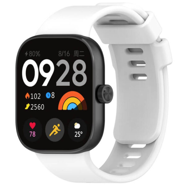 Λουράκι σιλικόνης Twill rubber strap for Redmi Watch 4/5 - Xiaomi Mi Smart Band 8 Pro white