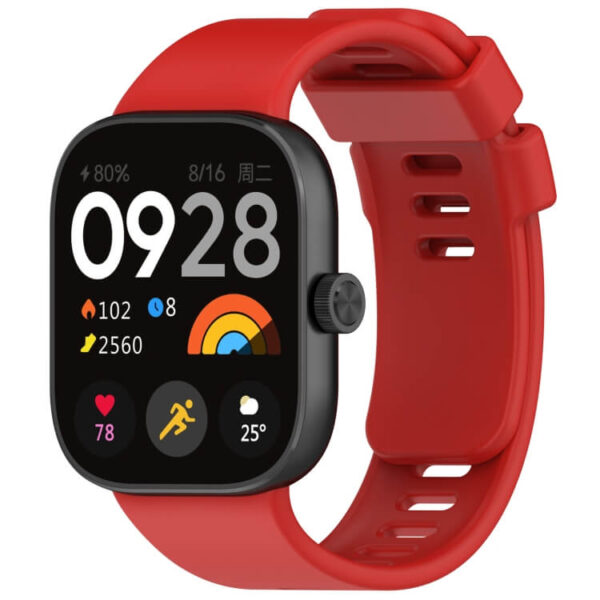 Λουράκι σιλικόνης Twill rubber strap for Redmi Watch 4/5 - Xiaomi Mi Smart Band 8 Pro red