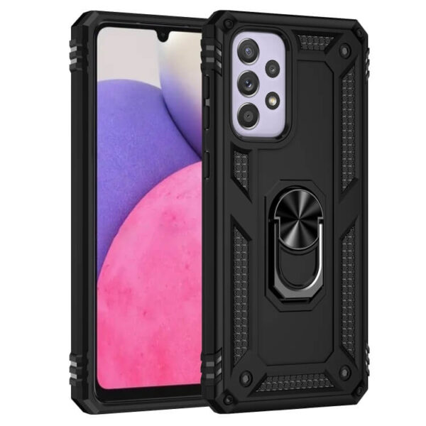 Θήκη Hybrid Shockproof Armor Case 360 Metal Rotating Ring-Car Holder Samsung Galaxy Α33 5G μαύρο