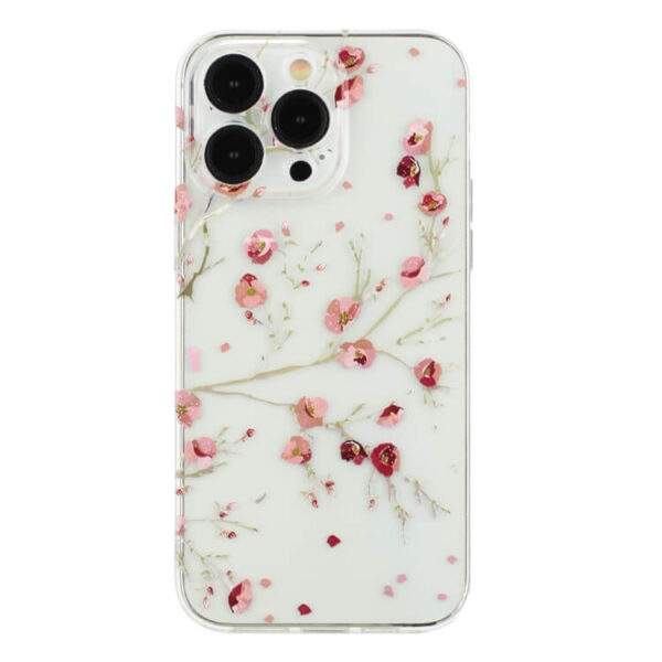 Θήκη Colorful Painting Pattern Back Cover Case Apple iphone 15 Pro red flowers