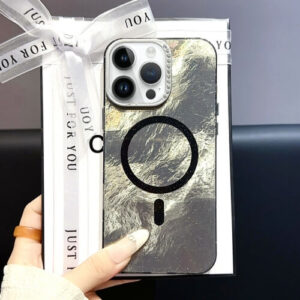 Θήκη Tinfoil Texture MagSafe Case Apple iphone 13 Pro μαύρο