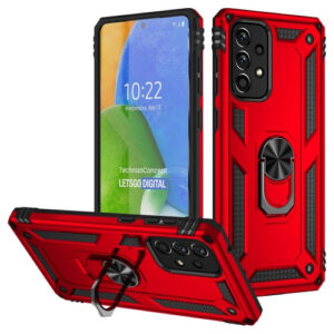 Θήκη Hybrid Shockproof Armor Case 360 Metal Rotating Ring-Car Holder Samsung Galaxy Α73 κόκκινο