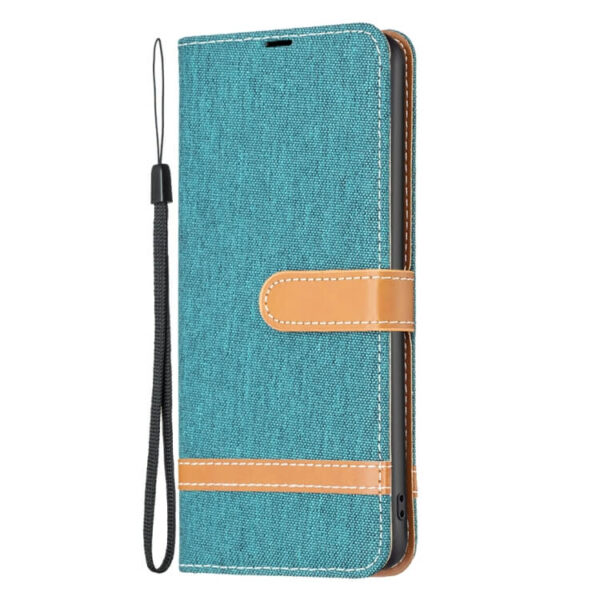 Θήκη Βιβλίο Color Block Denim Texture Book Case Xiaomi Redmi 13C/ Poco C65 τιρκουάζ