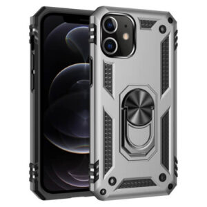 Θήκη Hybrid Shockproof Armor Case 360 Metal Rotating Ring-Car Holder Apple Iphone 12/12 pro ασημί