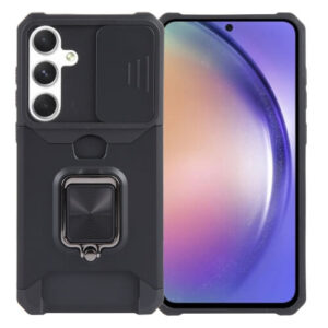 Θήκη Camera Shield Card Slot Shockproof Armor Case Samsung Galaxy A55 μαύρο