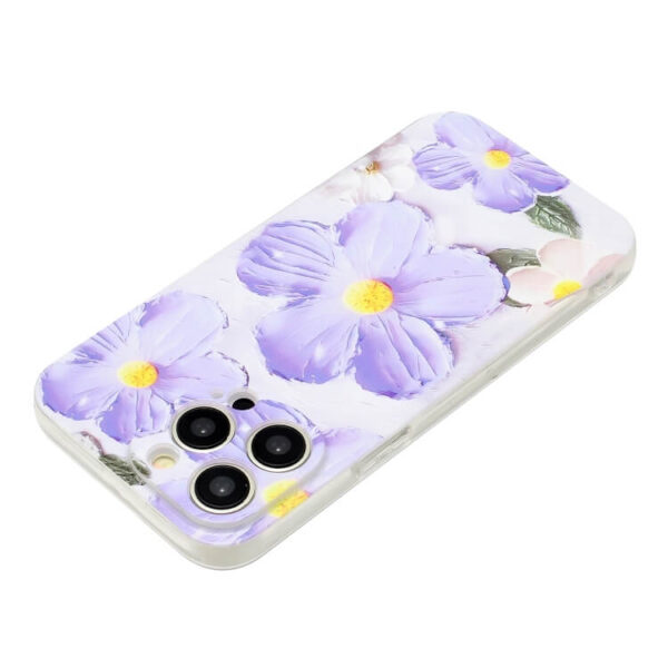 Θήκη Colorful Painting Pattern Back Cover Case Apple iphone 15 Pro purple flowers - Image 2