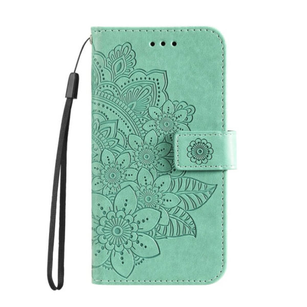 Θήκη Βιβλίο Seven-Petal Flowers Case Xiaomi Redmi Note 14 5G τιρκουάζ