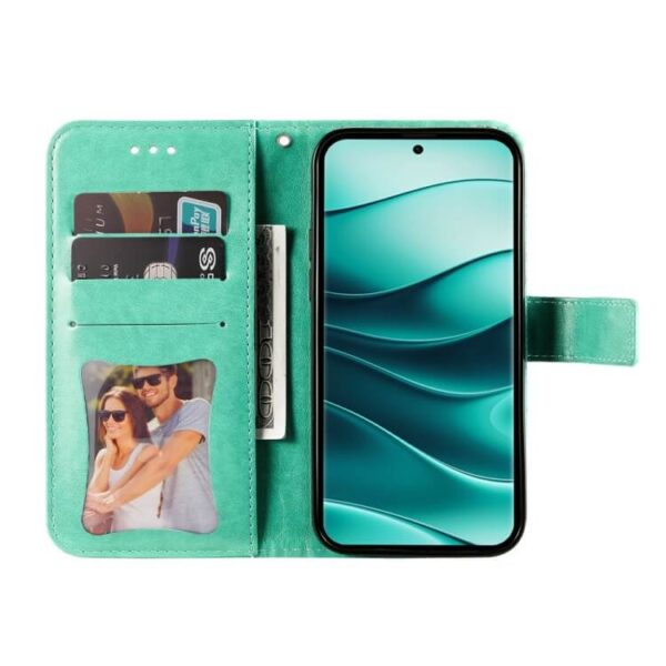 Θήκη Βιβλίο Seven-Petal Flowers Case Xiaomi Redmi Note 14 5G τιρκουάζ - Image 3