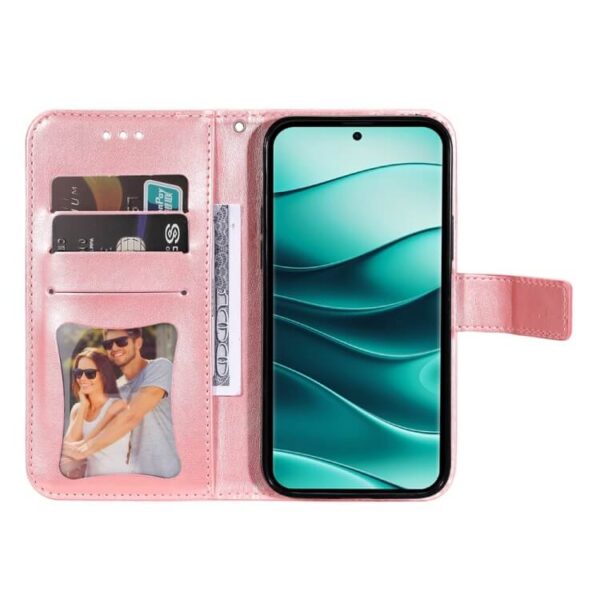 Θήκη Βιβλίο Seven-Petal Flowers Case Xiaomi Redmi Note 14 Pro 5G/14 Pro plus 5G /Poco X7 5G ροζ χρυσό - Image 3