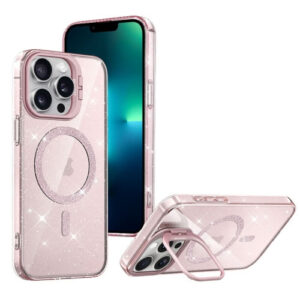 Θήκη Shiny Shield MagSafe Lens Holder Case Apple iphone 13 Pro Max ροζ