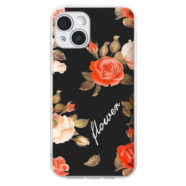 Θήκη Colorful Painting Pattern Case Apple iphone 14 flowers on black