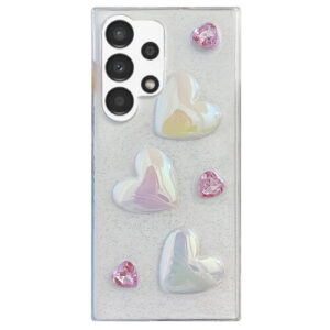 Θήκη Glitter Love Epoxy Case Samsung Galaxy A52 pink heart/διάφανο