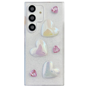 Θήκη Glitter Love Epoxy Case Samsung Galaxy A54 pink heart/διάφανο