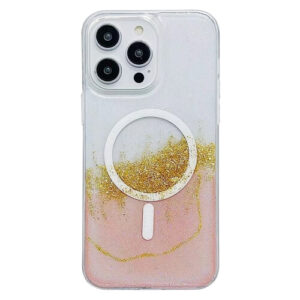 Θήκη Gilding MagSafe Hybrid Case Apple iphone 14 Pro Max ροζ/διάφανο