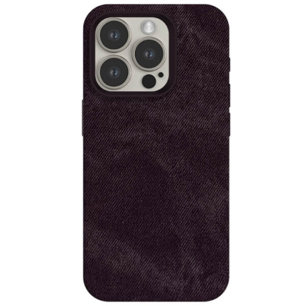 Θήκη Skin Feel Denim Leather MagSafe Case Cover Apple iphone 15 Pro μωβ - Image 2