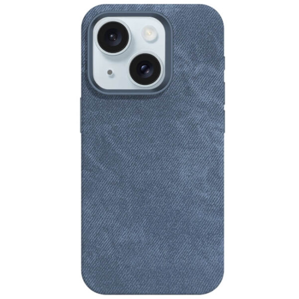 Θήκη Skin Feel Denim Leather MagSafe Case Cover Apple iphone 13/14 μπλε - Image 2