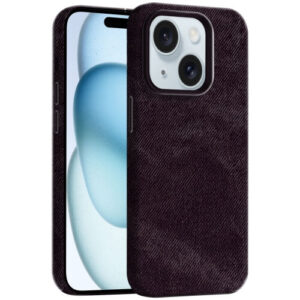 Θήκη Skin Feel Denim Leather MagSafe Case Cover Apple iphone 15 μωβ