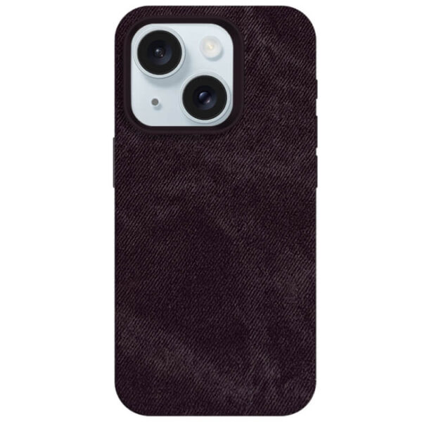 Θήκη Skin Feel Denim Leather MagSafe Case Cover Apple iphone 15 μωβ - Image 2