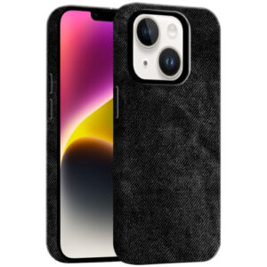 Θήκη Skin Feel Denim Leather MagSafe Case Cover Apple iphone 13/14 μαύρο