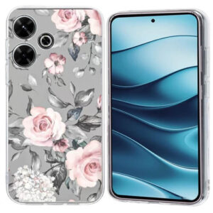 Θήκη Colorful Painting Pattern Case Xiaomi Redmi Note 14 5G flowers on grey