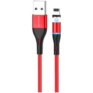 Μαγνητικό Καλώδιο Φόρτισης Borofone BU16 USB / Lightning charging cable 2.4A 1.2m κόκκινο
