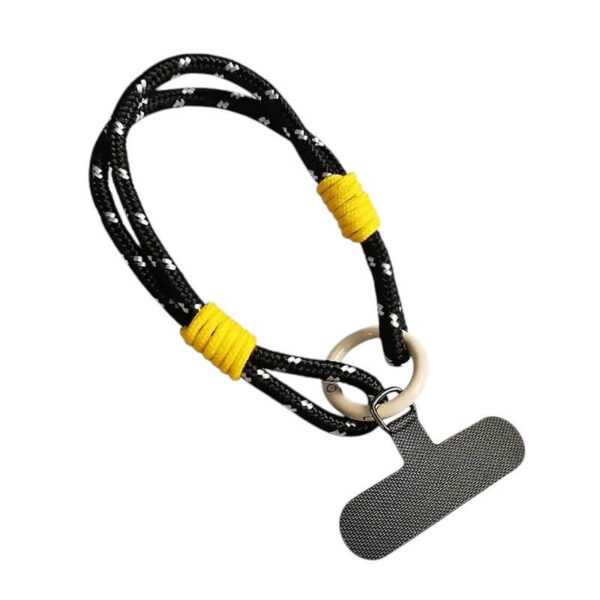 Universal Κορδόνι Καρπού Bright Rope για Θήκες Κινητών μαύρο/κίτρινο