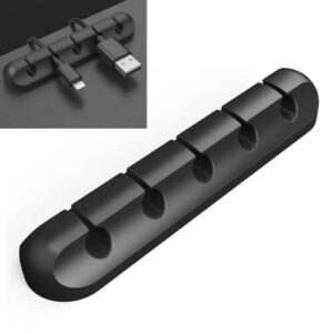 Σιλικόνη Οργάνωσης Καλωδίων Desktop Cable Organizer 5 θέσεων μαύρο