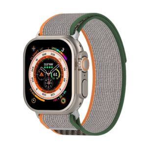 Λουράκι Nylon Apple Watch 1/2/3/4/5/6/7/8/9/10/SE/Ultra 1/2 (42/44/45/46/49MM) orange/army green