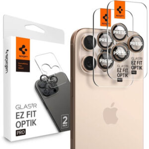 Spigen® Optik TR Ez Fit (2 Pack) Camera Protector για Apple iphone 14 Pro/14 Pro Max/15 Pro/15 Pro Max/16 Pro/16 Pro Max desert titanium (AGL08862)