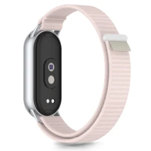 Λουράκι Tech-Protect Nylon Stripe Xiaomi Smart Band 8/9/10/NFC ροζ απαλό/γκρι