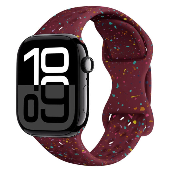 Λουράκι Butterfly Buckle Camouflage Apple Watch 1/2/3/4/5/6/7/8/9/10/SE/Ultra 1/2 (42/44/45/46/49MM) wine red