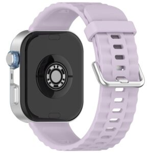 Λουράκι Silver Buckle Solid Color Silicone Band Huawei Watch Fit 3 /4 /4 Pro light purple