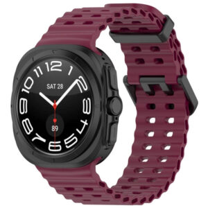 Λουράκι Ocean Hole Dual Buckle Samsung Galaxy Ultra (47MM) wine red