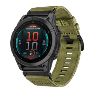 Λουράκι Nylon Canvas Garmin Fenix 5/6/6 PRO/7/ 8 (47 MM) army green