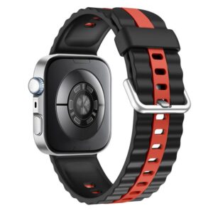 Λουράκι Vertical Striped Two Color Silicone Band Huawei Watch Fit 3 /4 /4 Pro black /red