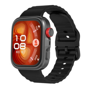 Λουράκι Wave Texture Solid Color Silicone Band Huawei Watch Fit 3 /4 /4 Pro black